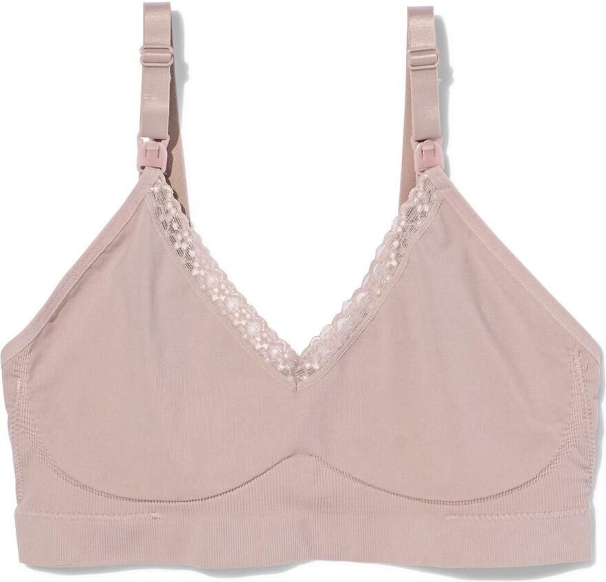 HEMA Voedingsbh Naadloos Met Kant Beige (beige)