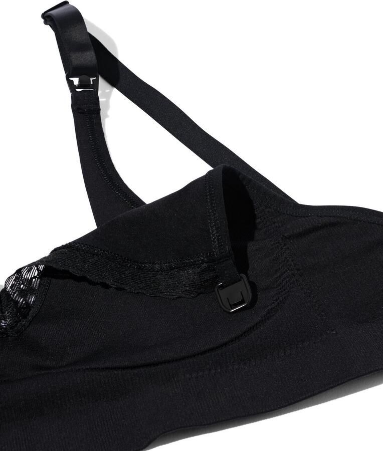 HEMA Voedingsbh Naadloos Met Kant Zwart (zwart)