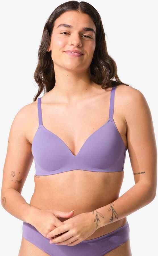 HEMA Voorgevormde Bh Zonder Beugel Recycled Micro Lichtpaars (lichtpaars) - Foto 3
