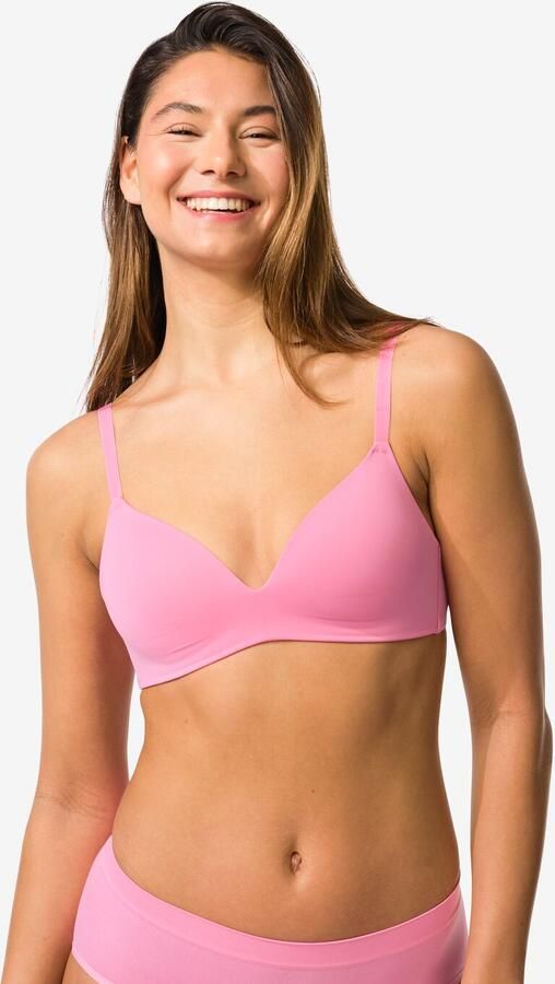 HEMA Voorgevormde Bh Zonder Beugel Micro Roze (roze)