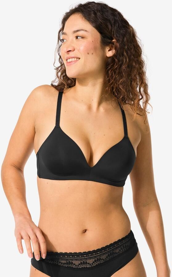 HEMA Voorgevormde Bh Zonder Beugel Recycled micro Zwart (zwart) - Foto 2