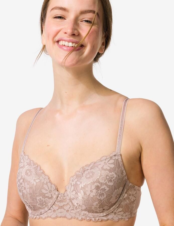 HEMA Voorgevormde Kanten Bh Met Beugel Beige (beige) - Foto 3