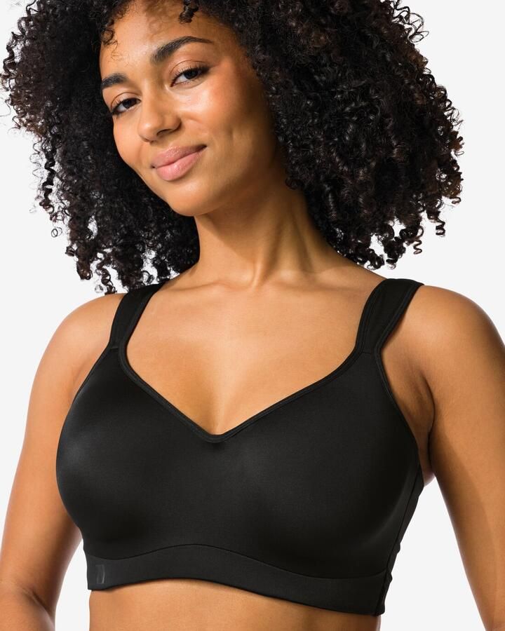 HEMA Voorgevormde Sportbh Heavy Support Met Beugel Zwart (zwart)