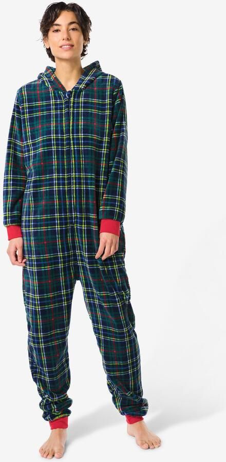 HEMA War Child Onesie Voor Volwassenen Ruiten Donkerblauw (donkerblauw)