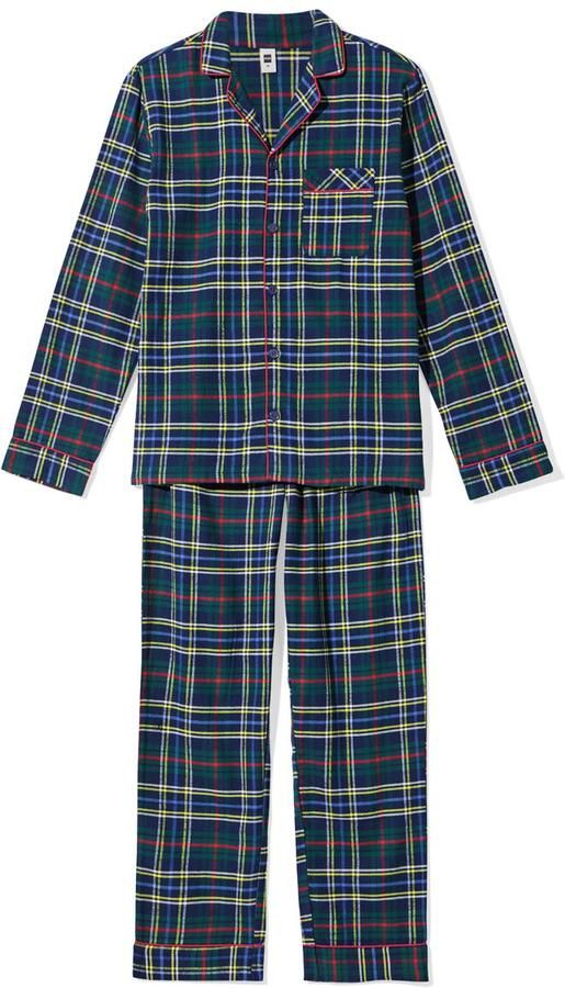 HEMA War Child Pyjama Voor Volwassenen Ruiten Donkerblauw (donkerblauw)
