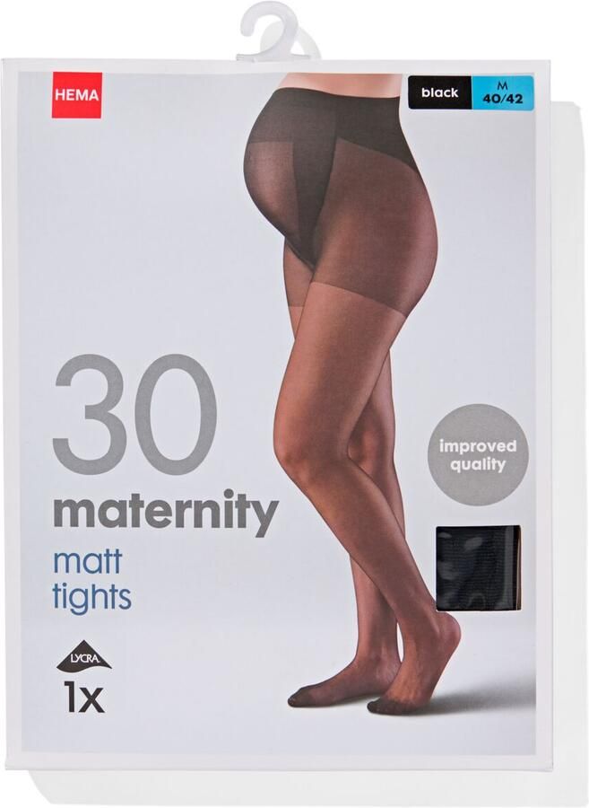 HEMA Zwangerschapspanty 30 Denier Mat Zwart - Foto 2