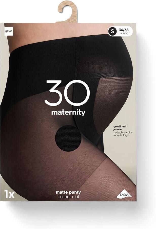 HEMA Zwangerschapspanty 30 Denier Mat Zwart - Foto 2
