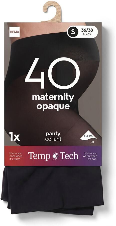 HEMA Zwangerschapspanty Temp Tech 40 Denier Zwart - Foto 2
