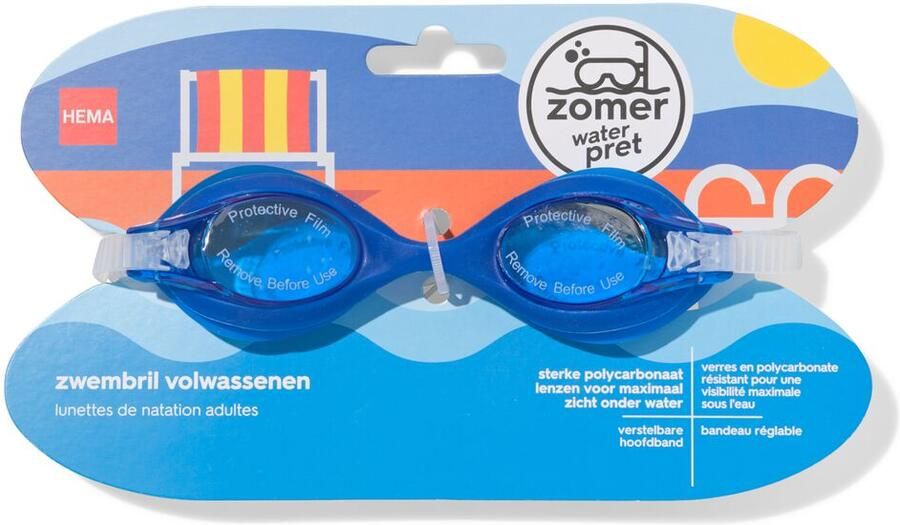 HEMA Zwembril Voor Volwassenen Blauw