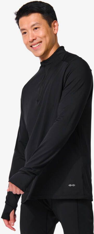 HEMA Heren Fleece Sportshirt Zwart (zwart)