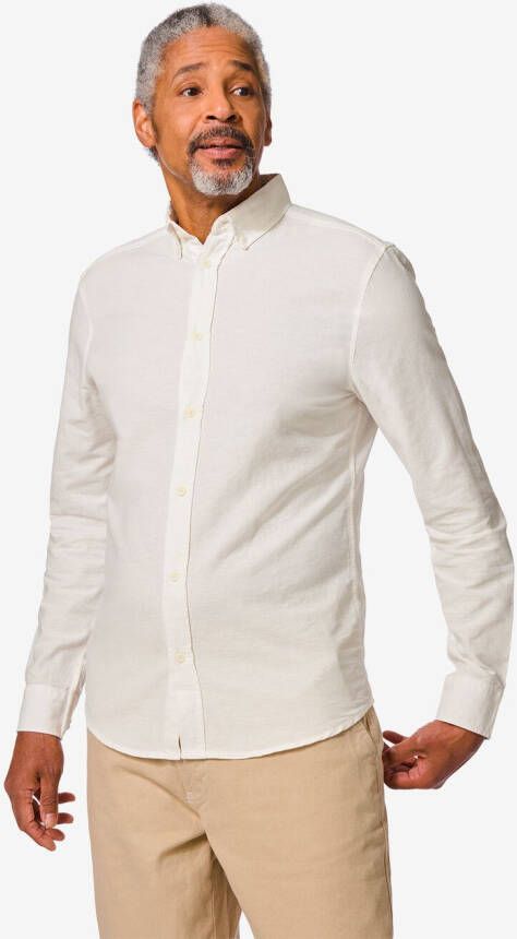 HEMA Heren Oxford Overhemd Wit (wit)