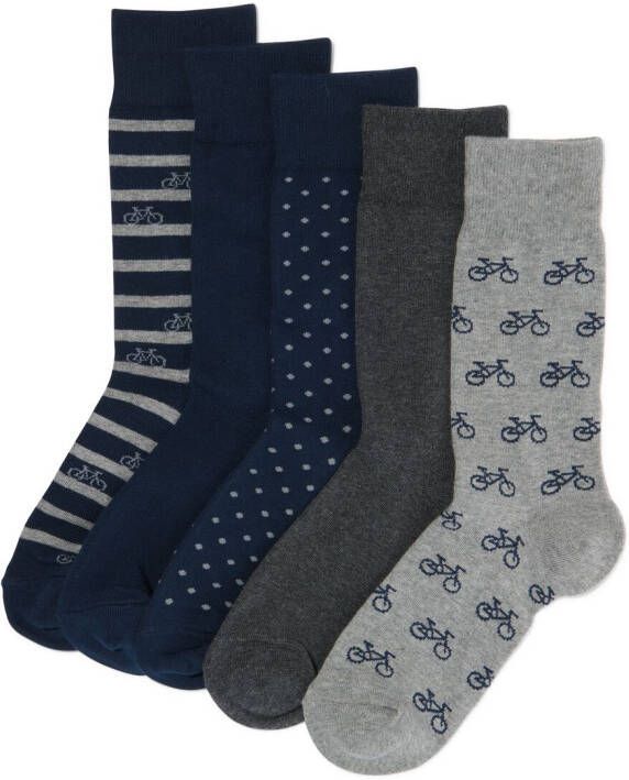 HEMA Heren Sokken Met Katoen 5 Paar Donkerblauw (donkerblauw)