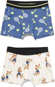 HEMA Kinder Boxer Stretch Katoen Sport 2 Stuks Middenblauw (middenblauw)