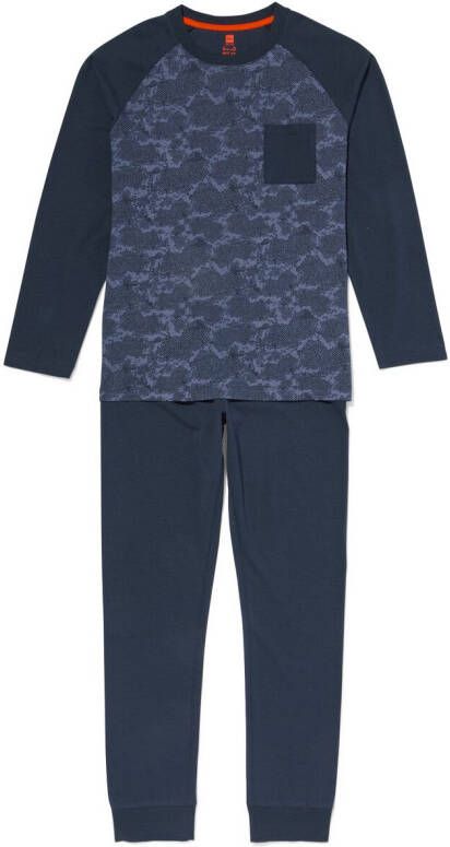 HEMA Kinder Pyjama Abstract Donkerblauw (donkerblauw)