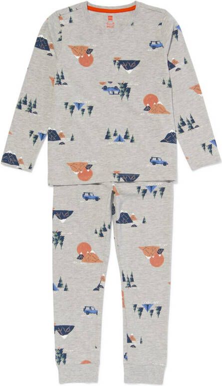 HEMA Kinder Pyjama Avontuur Grijsmelange (grijsmelange)