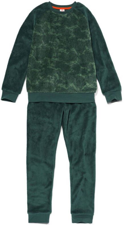 HEMA Kinder Pyjama Fleece Abstract Groen (groen)