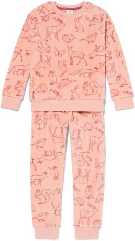 HEMA Kinder Pyjama Fleece Bos Lichtroze (lichtroze)