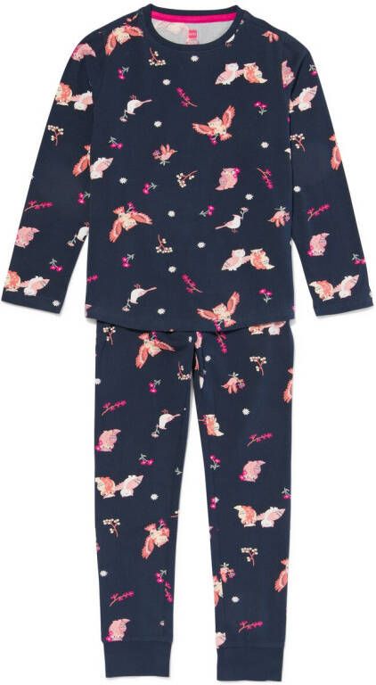 HEMA Kinder Pyjama Met Vogels Donkerblauw (donkerblauw)