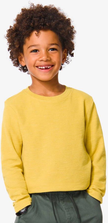 HEMA Kinder Sweater Wafel Geel (geel)