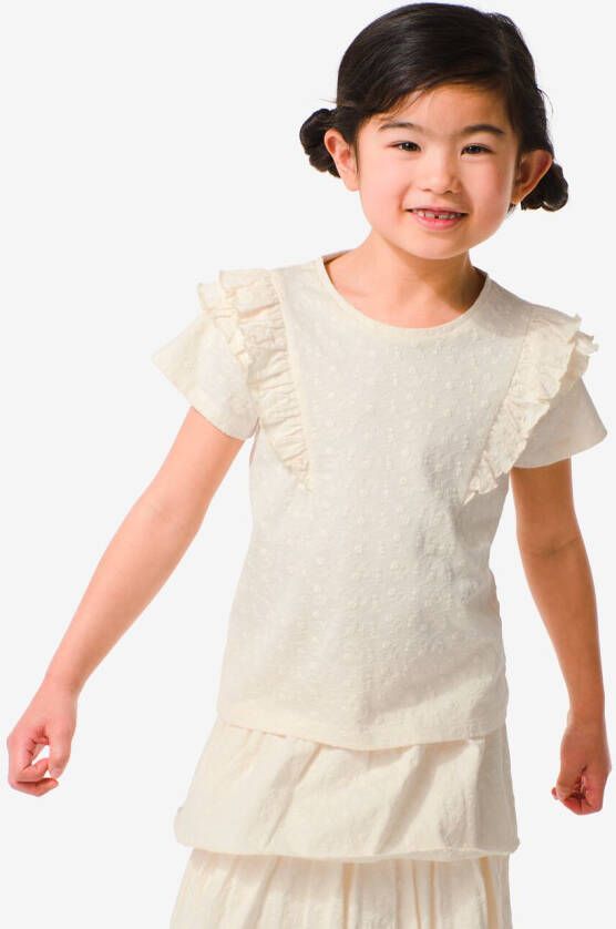 HEMA Kinder T-shirt Met Borduur Gebroken Wit (gebroken wit)