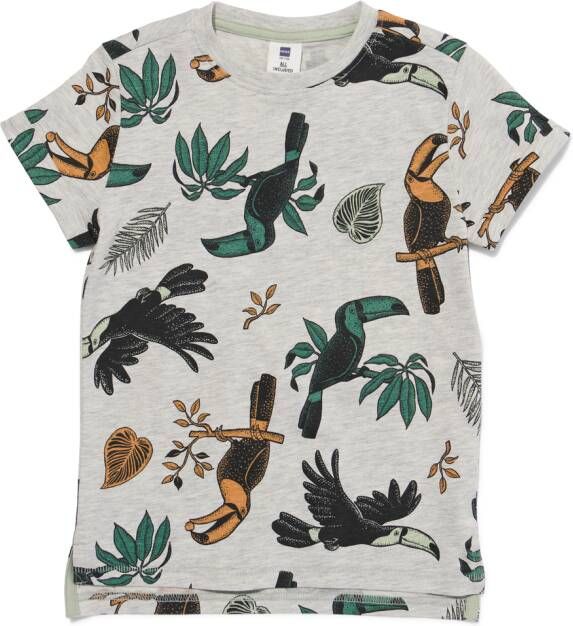 HEMA Kinder T-shirt Toekans Grijsmelange (grijsmelange)