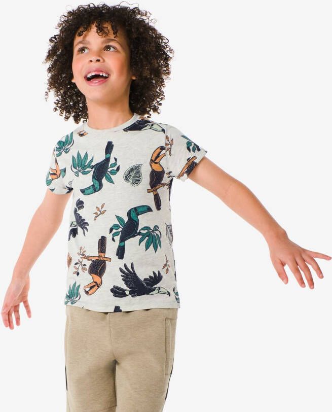 HEMA Kinder T-shirt Toekans Grijsmelange (grijsmelange)