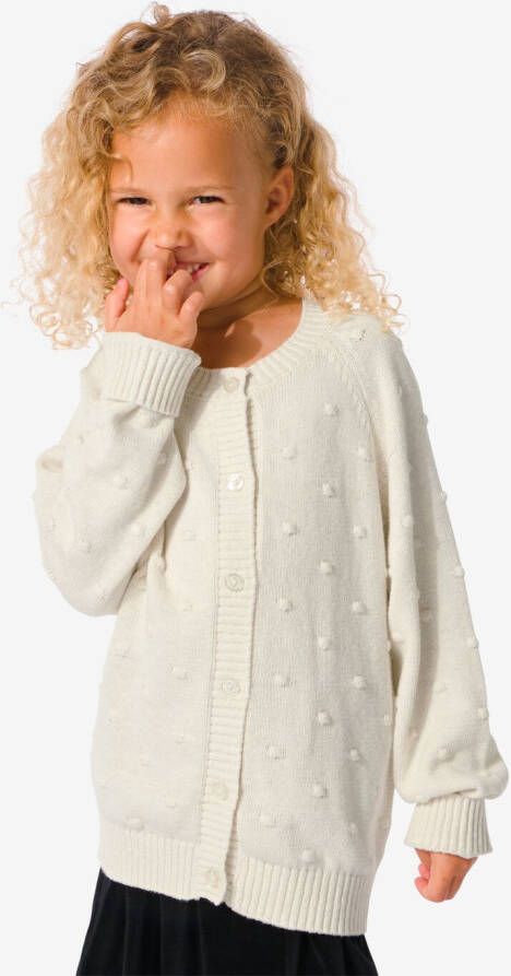 HEMA Kinder Vest Gebreid Met Noppen Gebroken Wit (gebroken wit)