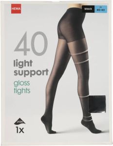 HEMA Light Control Gloss Panty 40 Denier Zwart (zwart)