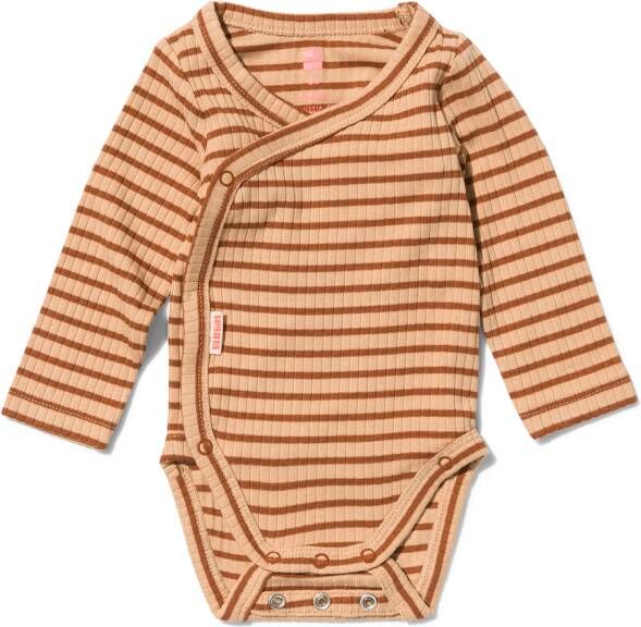 HEMA Meegroei Overslagromper Rib Met Bamboe (bruin)