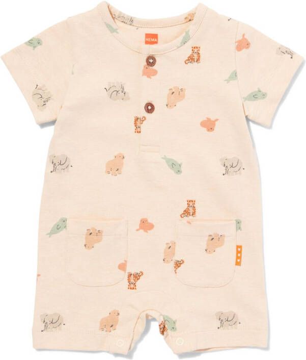 HEMA Newborn Jumpsuit Met Zakken Ecru (ecru)