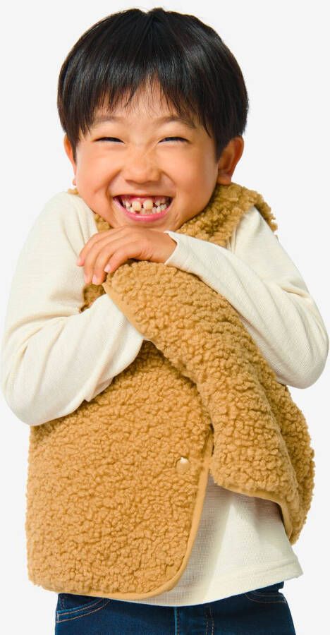 HEMA Omkeerbaar Kinder Gilet Teddy Bruin (bruin)