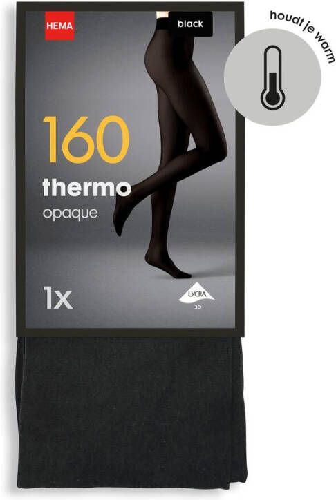 HEMA Panty Thermo 160 Denier Zwart (zwart)