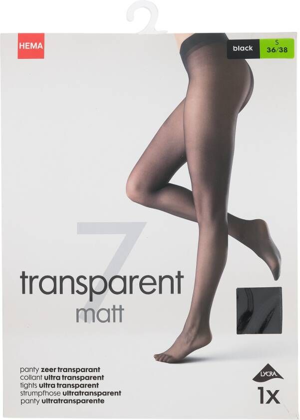 HEMA Panty Transparant 7 Denier Zwart (zwart)