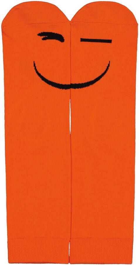HEMA Sokken Met Katoen You Make Me Smile Oranje (oranje)