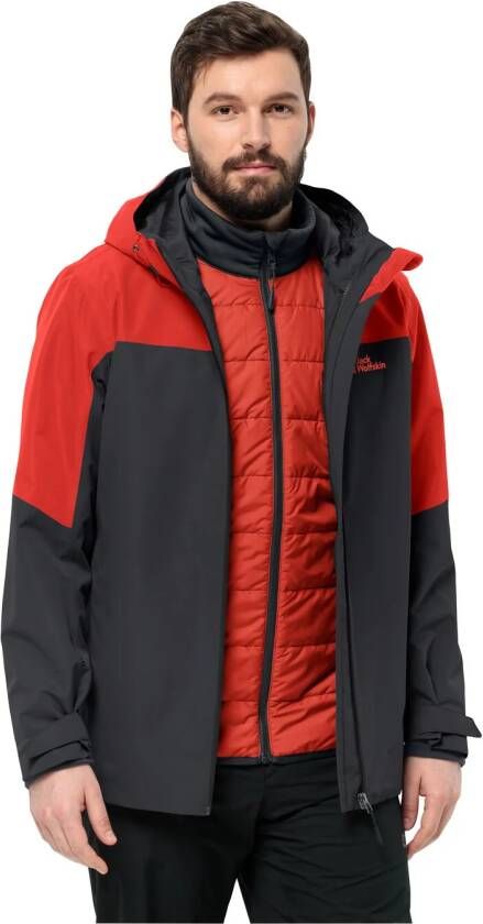 Jack Wolfskin Glaabach 3in1 Jacket Men 3in1 jack Heren M rood strong red