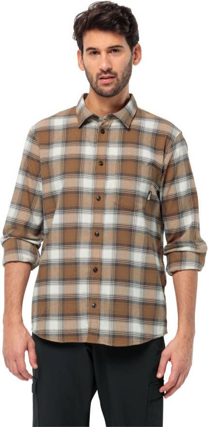 Jack Wolfskin Wanderweg Shirt Men Flanellen overhemd Heren XL chipmunk 41 chipmunk 41