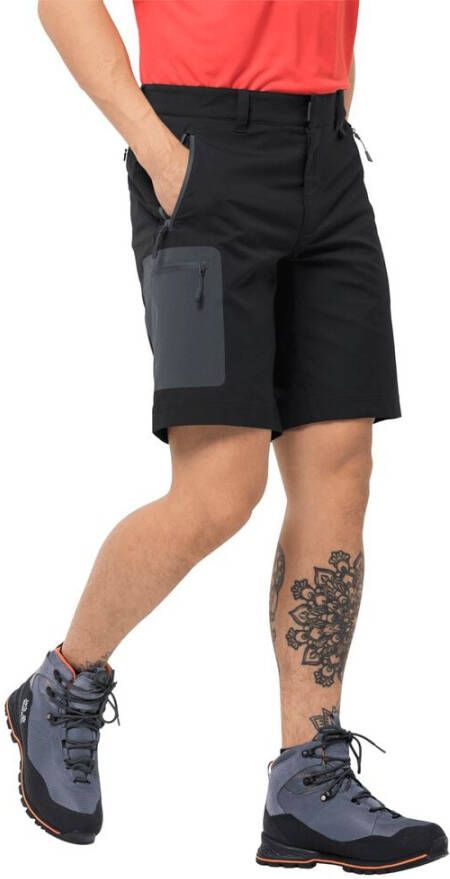 Jack Wolfskin Active Track Shorts Men Korte softshellbroek Heren 50 zwart black