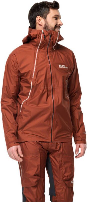 Jack Wolfskin Alpspitze Air 3L Jacket Men Zeer goed ademend skitouring-jack met RECCO -lokalisatie XXL carmine