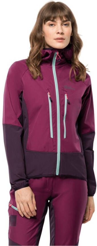 Jack Wolfskin Alpspitze Hoody Women Softshelljack Dames S wild berry wild berry