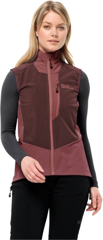 Jack Wolfskin Alpspitze Vest Women Softshellbodywarmer met RECCO -lokalisatiesysteem Dames XL dark maroon dark maroon