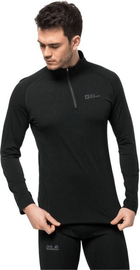 Jack Wolfskin Alpspitze Wool L S HZ Men Functioneel shirt met lange mouwen merinos Heren XXL zwart black