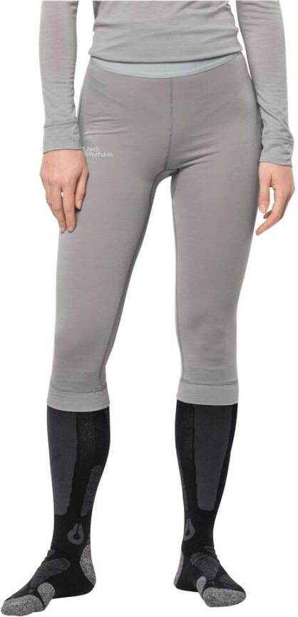 Jack Wolfskin Alpspitze Wool Pants Women Merinos functioneel ondergoed Dames XL wit medium grey heather