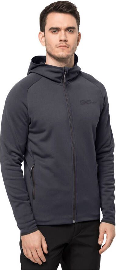 Jack Wolfskin Baiselberg Hooded FZ Men Fleece jack Heren 3XL ebony