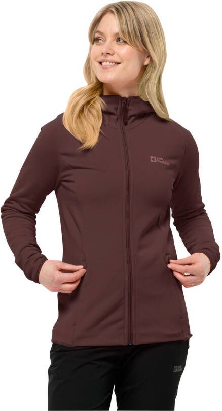 Jack Wolfskin Baiselberg Hooded FZ Women Fleece jack Dames XXL dark maroon dark maroon
