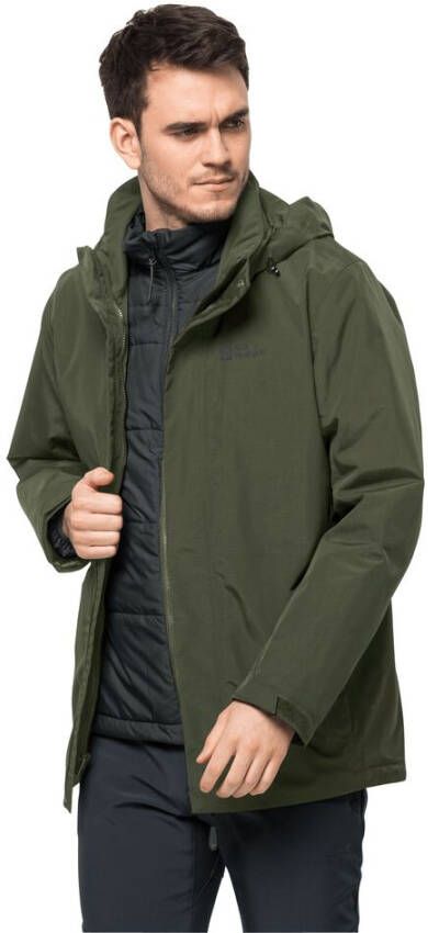 Jack Wolfskin Bergland 3in1 Jacket Men 3in1 jack Heren XXL bruin greenwood
