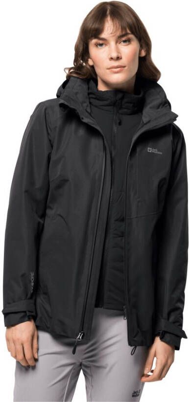 Jack Wolfskin Bergland 3in1 Jacket Women 3in1 jack Dames L zwart black