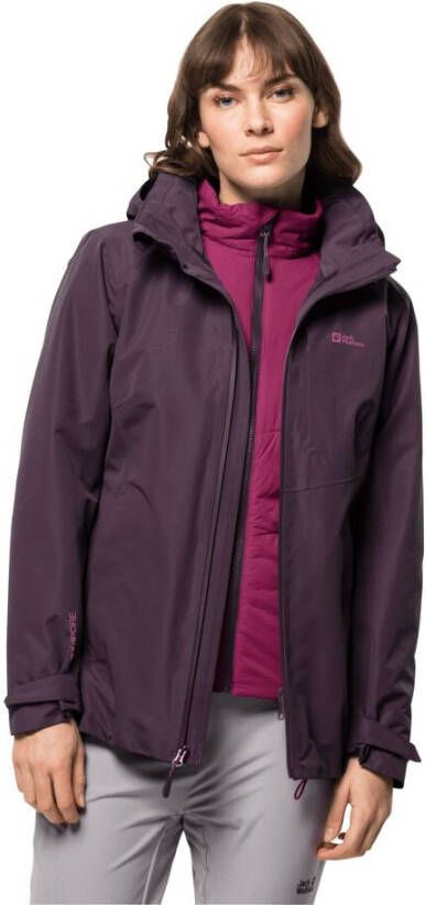 Jack Wolfskin Bergland 3in1 Jacket Women 3in1 jack Dames XL violet grapevine