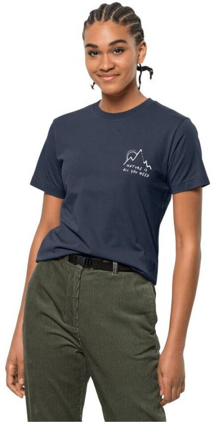 Jack Wolfskin Bergliebe T-Shirt Women Dames T-shirt van biologisch katoen XS blue night blue