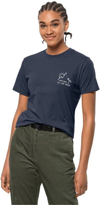Jack Wolfskin Bergliebe T-Shirt Women Dames T-shirt van biologisch katoen XS blue night blue
