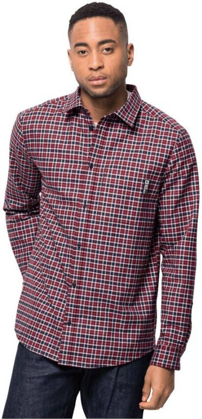 Jack Wolfskin Bergweg Shirt Men Flanellen overhemd heren 3XL cordovan red checks cordovan red checks
